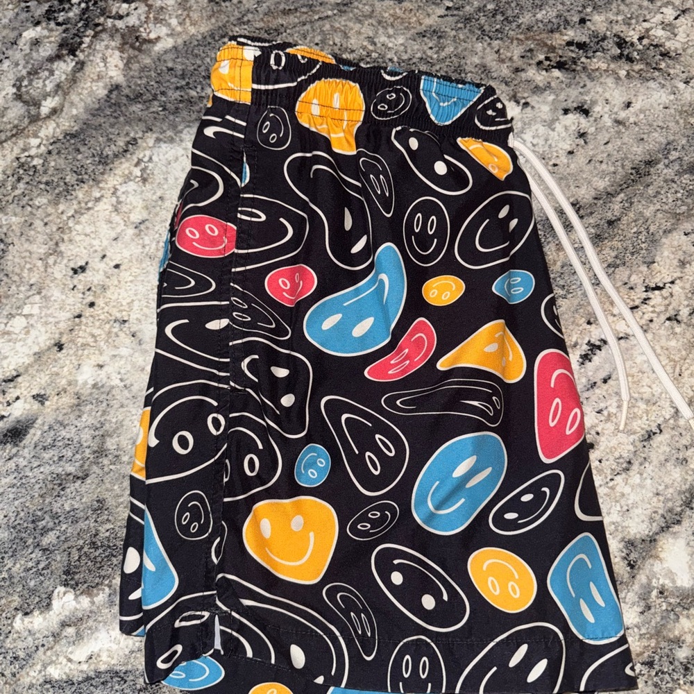 Men’s PacSun Black Swim Shorts with Red and Blue Accents